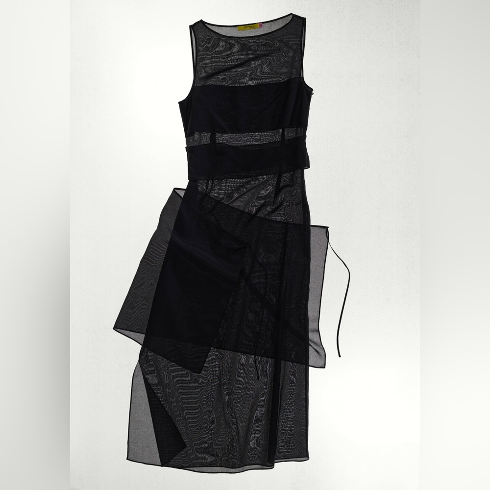 NWT Eckhaus Latta x MANGO Semi-Sheer Paneled Overlay Dress - Picture 4 of 14
